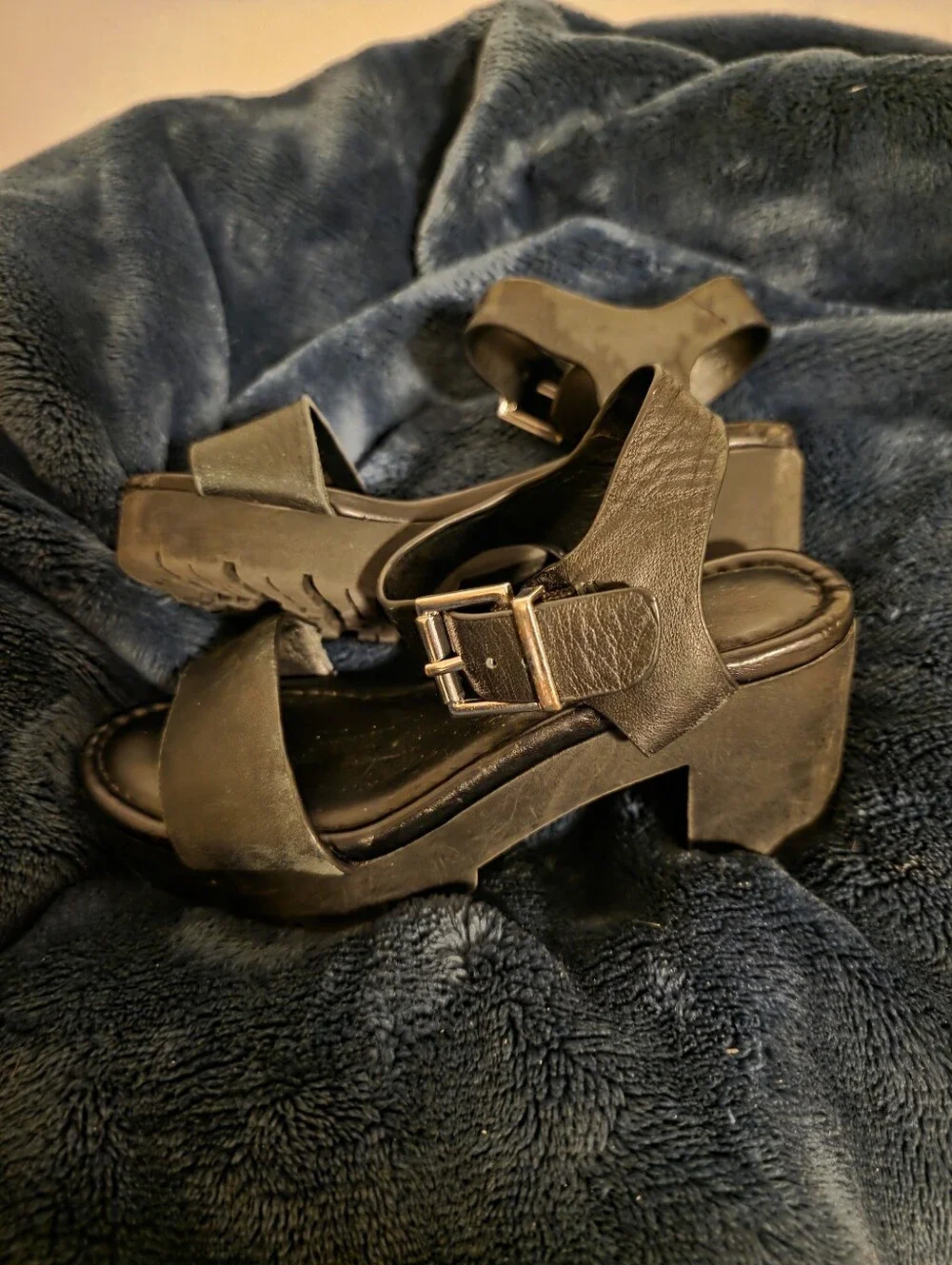 GB girls Black Girls Ankle-Strap Sandals with Buckle